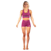 Warrior High Waist Compression Shorts - Plum